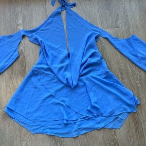 Blue Cold Shoulder Dress